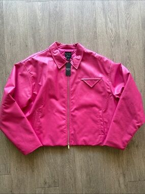boohooMAN Boxy Pu Harrington Jacket